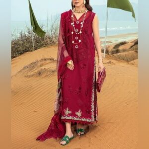 Crimson Pakistani Indian dress suit